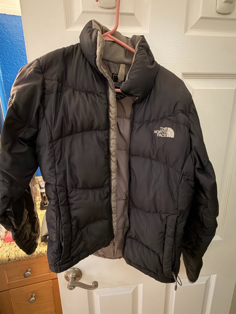 The North Face 550 Down Puffer Jacket Full Zip Mid-Length Women's Size S